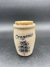 Vtg Rockdale Union Pottery Spice Jar Oregano 4