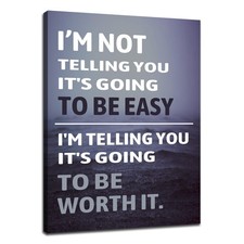 PSYYSP Motivational Worth It Wall Art, Landscape Typography Canvas Art picture