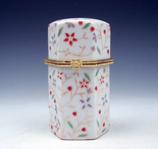 Gorgeous Flower Blossoms Painted Porcelain Hexagon Toothpick Holder #09231501 picture