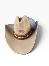 Vintage Enjoy Coca-Cola Cowboy Hat Medium Made USA Western Feather Coke Ad picture
