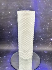 Bubble Textured 12” Gloss White Cased Glass Vase Modernist Contemporary picture
