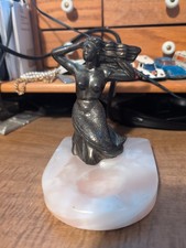 vintage brass and marble mermaid ashtray picture