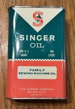 Vintage Singer Sewing Machine Oil Metal Can 1/4 Gallon .946 Liters Brand New picture