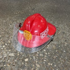 Vintage MSA Topgard Firefighter Helmet Red Cadet Face Shield Millard FD picture