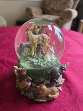 Vintage WESTLAND Woodland Animal Musical Snow Globe picture