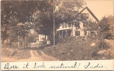 RPPC Bryant Pond ME View of Roadside Boarding House 1908 picture