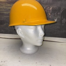 MSA L-11 Vintage Safety Helmet Hat Yellow Size Medium Carbon Fiber Shell picture