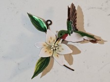 Bovano Of Cheshire Hummingbird Glass Enamel Copper Spring Wall Art MCM USA picture