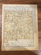 Antique 1937 map of New Mexico 14”x11” picture