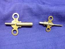 Lot of 2 Antique/Vintage All Brass Clock Winding Keys picture