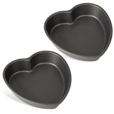 2 PCS 9 Inch Large Nonstick Heart Shaped Baking Cake Pan Set Tin Mold picture