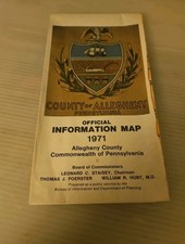 Vintage 1971, Allegheny County Pittsburgh, PA Official Information Map, 2 Sided picture