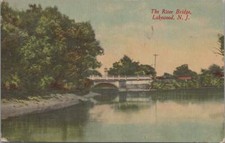Postcard The River Bridge Lakewood NJ 1912 picture