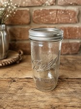 NEW RARE Ball Mason Tall Jar 24 oz Pint And A Half Wide Mouth USA Pint & 1/2 LID picture