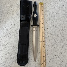 Vintage Al Mar Shadow Dagger IV Model 6104 Seki Japan Combat Knife Nylon Sheath picture