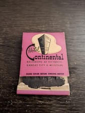 Vintage Hotel Continental Kansas City MO Matchbook Circa 1950s picture