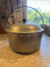 Vintage Household Institute 8 quart aluminum stock pot with lid and bail handle picture