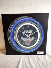 2017 Harley Davidson 115 Years Clock Double LED Blue & White 115th Anniversary picture