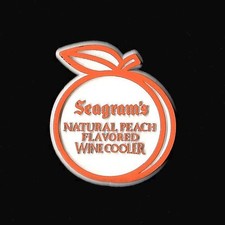 Seagramm's Peach Wine Cooler Vtg Rubber Flexible Fridge Magnet 90's Advertise picture