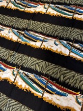 Hoffman International Vintage 1998 Tropical Boat Kayak Print Fabric picture