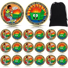 Seeloowy 24 Pcs Dumpster Fire Challenge Coins Bulk Christmas Funny Office picture