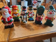 Vtg Interpur Set Of 6 Christmas Candles Korea picture