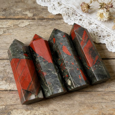 Natural African Bloodstone Tower Healing Crystal Obelisk Home Decor Gift 1PC picture