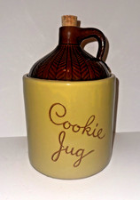 Vintage Monmouth Pottery Cookie Jug Crock Jar Stoneware Made USA Primitive picture