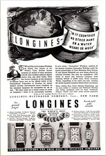 PRINT AD 1937 Longines Watches 77 Countries 6 x 9 picture