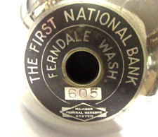 1930's FIRST NATIONAL BANK Ferndale Washington chromed EGG still bank wb picture