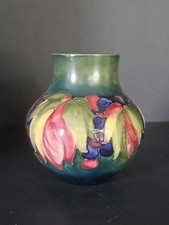 Vintage Walter Moorcroft Grape Leaf Vase Tube Lined Art Pottery England  picture