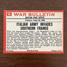 1965 Philadelphia Gum War Bulletin Card #6  NICE PLEASE READ picture