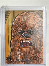 2025 Star Wars Galaxy - Chewbacca - 1/1 Sketch Card by Elvin A. Hernandez picture
