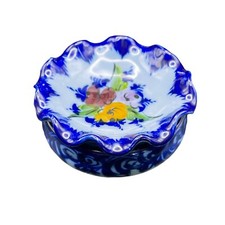 Vestal Alcobaca Portugal Two (2) Tier Trinket Dish #520 Hand Painted Signed picture