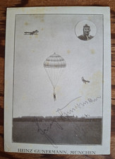 1926 Signed Original Heinrich Heinz Gunermann Parachutist WWI veteran Souvenir picture