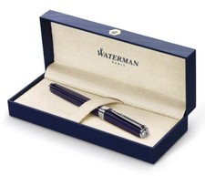 Waterman Exception Slim Blue  Fountain Pen  18Kt Gold Fine Pt New In Box picture