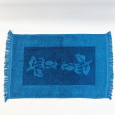 NEW Vintage Sears Royal Touch Floral Hand Towel Granny Core Blue Rose Fringe picture