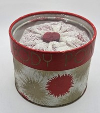 Vintage 60s-70s Milady Pom Pom Powder Spice 8 Oz Dusting Powder Tin w/ Puff NOS picture