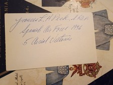 JAMES L. H. PECK Black American Pilot Flew in Spanish Civil War Signed 3x5 Card picture