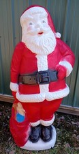 VtgBlowMoldSantaClausChristmasOutdoorYardDecorationWORKS LightUpRetro1950s 5ft picture