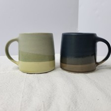 Kinto SCS Retro Ceramic Mug Set Minimalist Tri-Color Gradient Navy Green Japan picture