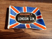 Rare vintage HOLLOWAY'S DRY LONDON GIN advertising change tray made in England. picture