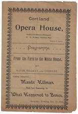 Cortland Opera House NY 1902 Theater Program Maude Hillman Local Advertising picture