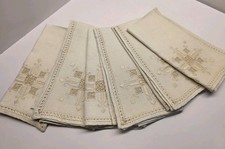 Flawless Set of 6 Vintage Ecru Linen 15
