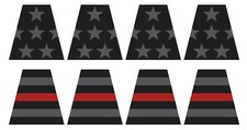 8 Reflective Subdued American Flag THIN RED LINE Fire Helmet Tetrahedrons Tets picture