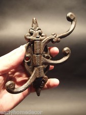 Antique Vintage Style Cast Iron Wall Hook Swivel Folding Coat Hanger Hardware picture