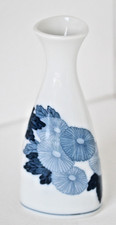 Vintage Hand Painted Blue Cobalt Tokkuri Porcelain Sake Bottle Flower Vase Japan picture