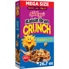 Kellogg's Raisin Bran Crunch Breakfast Cereal, Good Source of Fiber, Mega Size, picture