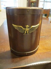 Heirloom by Bosca Italy Italian Brown Leather Brass American Eagle Bookend picture