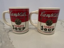 Vintage Campbell's Tomato Soup 1968 Label Coffee Mug Cup SET OF 2 Made in USA picture